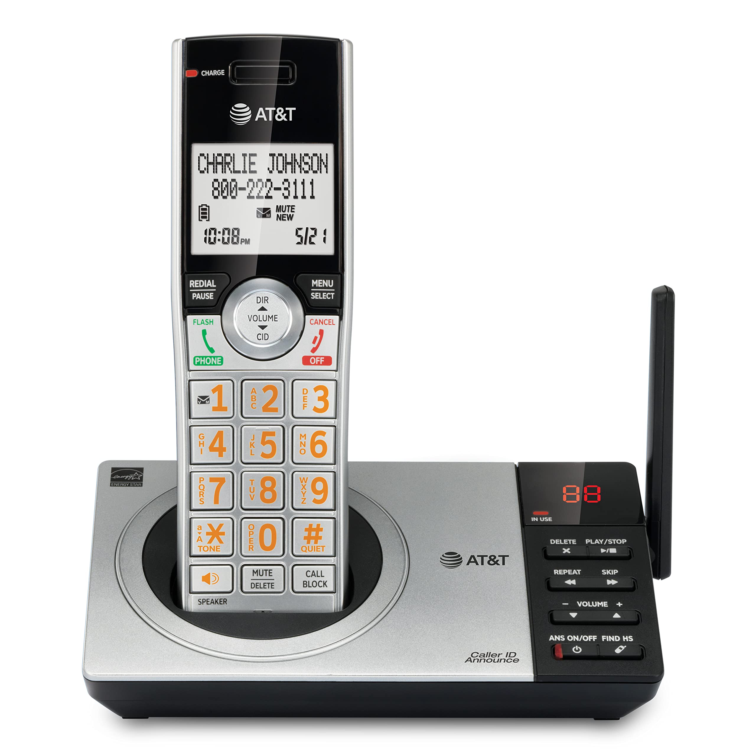 AT&T Telefono cordless espandibile con sistema di segre...