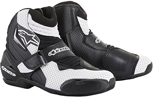 Alpinestars Men's SMX-1 R Vented Street Motorcycle Boot, White/Black, 46