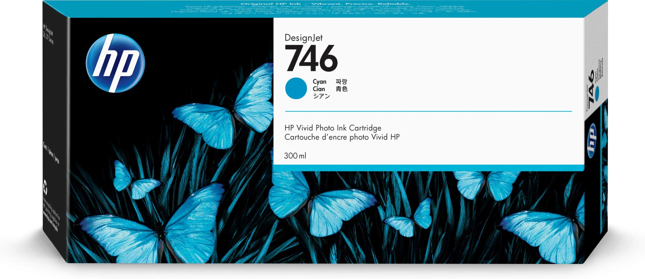 HP Cartuccia di inchiostro originale 746 Cyan da 300 ml...