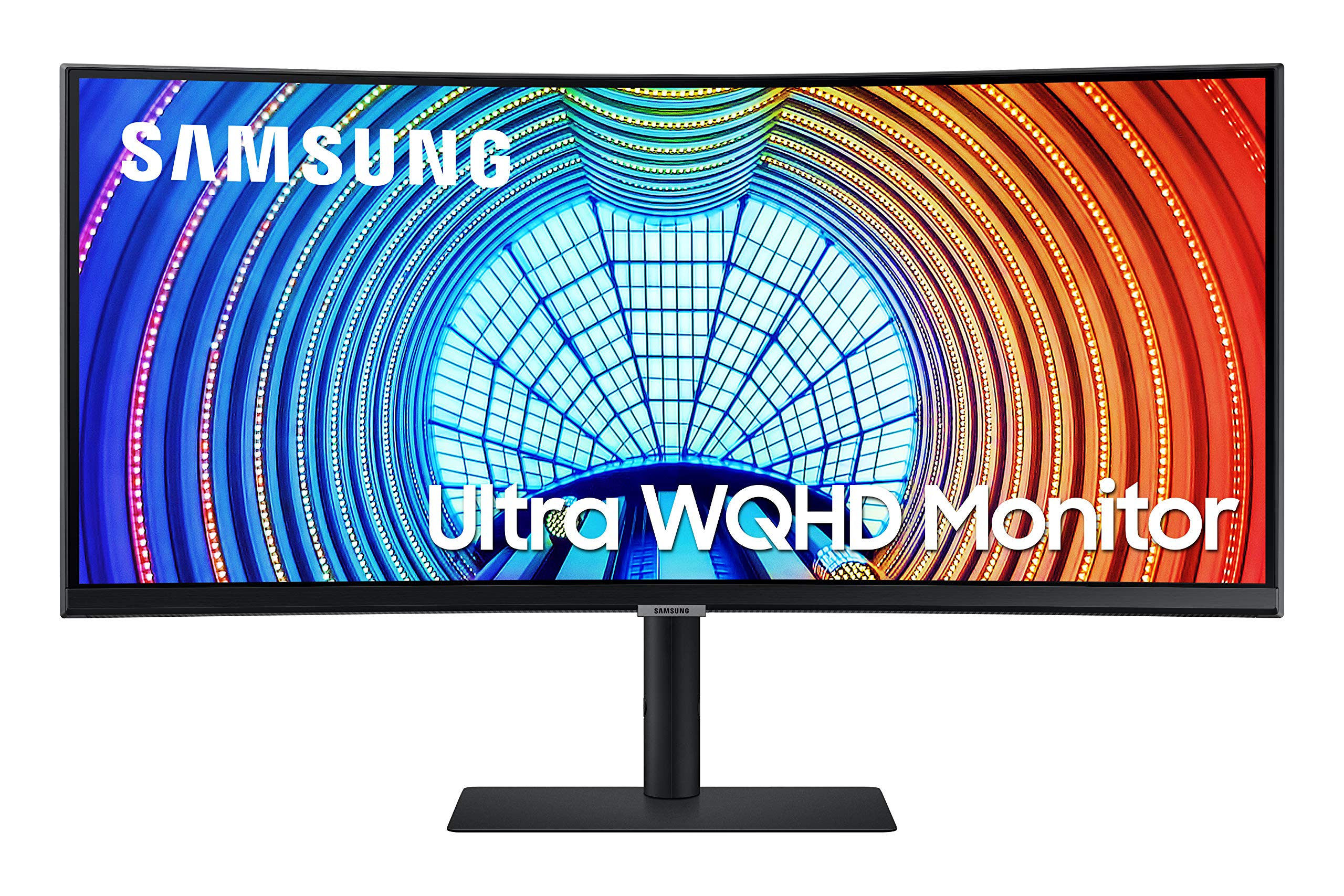 Samsung 34” S65UA Series Computer Monitor, Ultrawide QHD Screen, HDR10, 100Hz, Curved, USB- C, Adjustable Stand, Intelligent Eye Care, LS34A650UXNXGO, Black