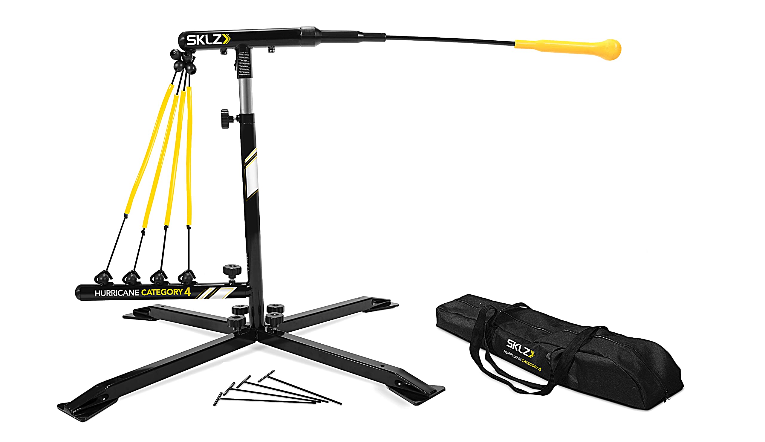 SKLZ Hurricane Premium Portable Batting Practice/Hitting Swing Trainer System for Baseball and Softball, All Ages Training