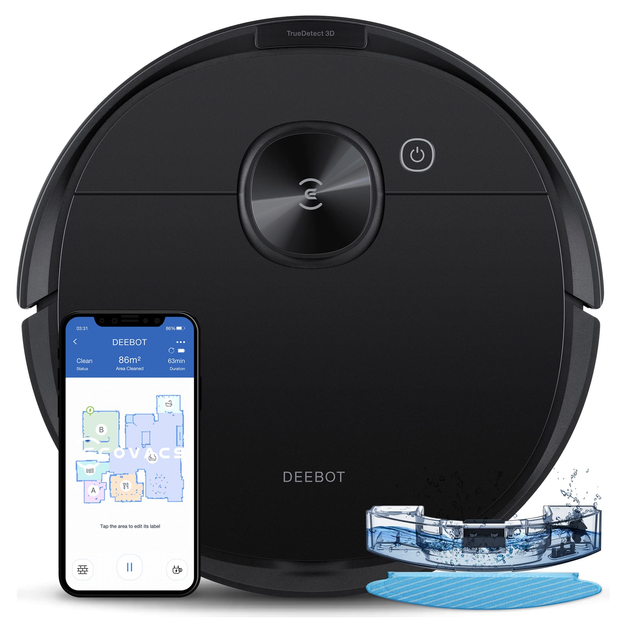 ECOVACS Robot aspirapolvere e lavapavimenti Deebot N8 P...