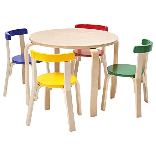 ECR4Kids Bentwood Curved Back Chair and Table Furniture Set, Premium Kids Table and Chairs Set for Homes, Daycares and Classrooms ?