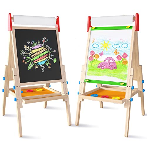 Tiny Land Easel for Kids with 2 Drawing Paper Ro...