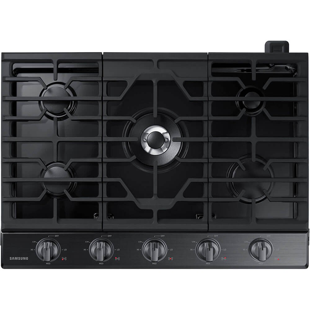 Samsung Piano cottura a gas in acciaio inox nero anti-i...