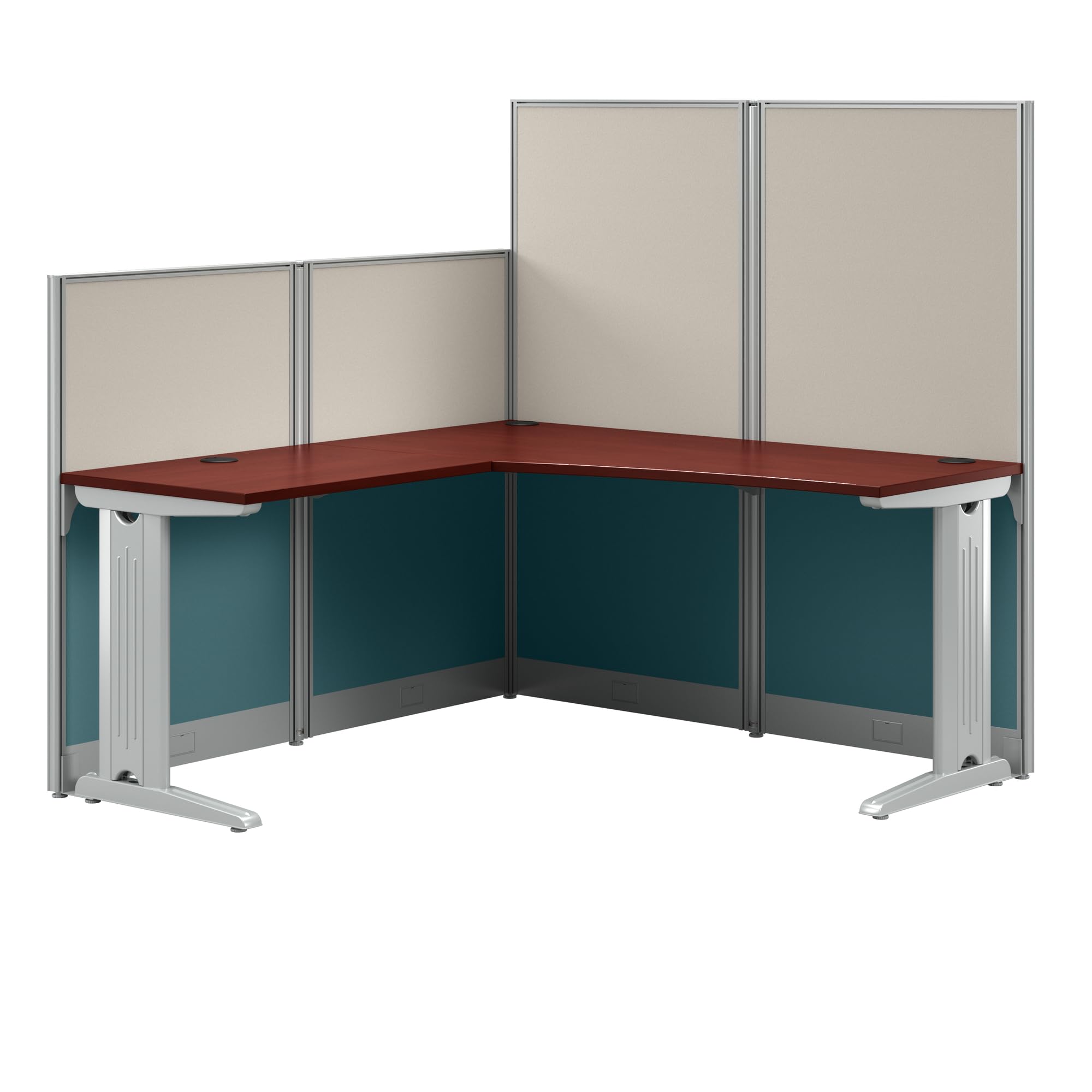 Bush Business Furniture Scrivania a cubo a forma di L Office in an Hour | Tavolo per computer moderno con pannelli per la privacy per spazi di lavoro commerciali