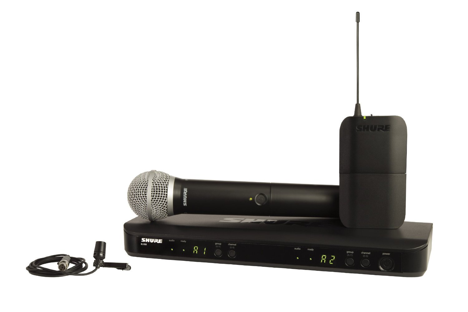 Shure Sistema microfonico wireless a doppio canale BLX1...