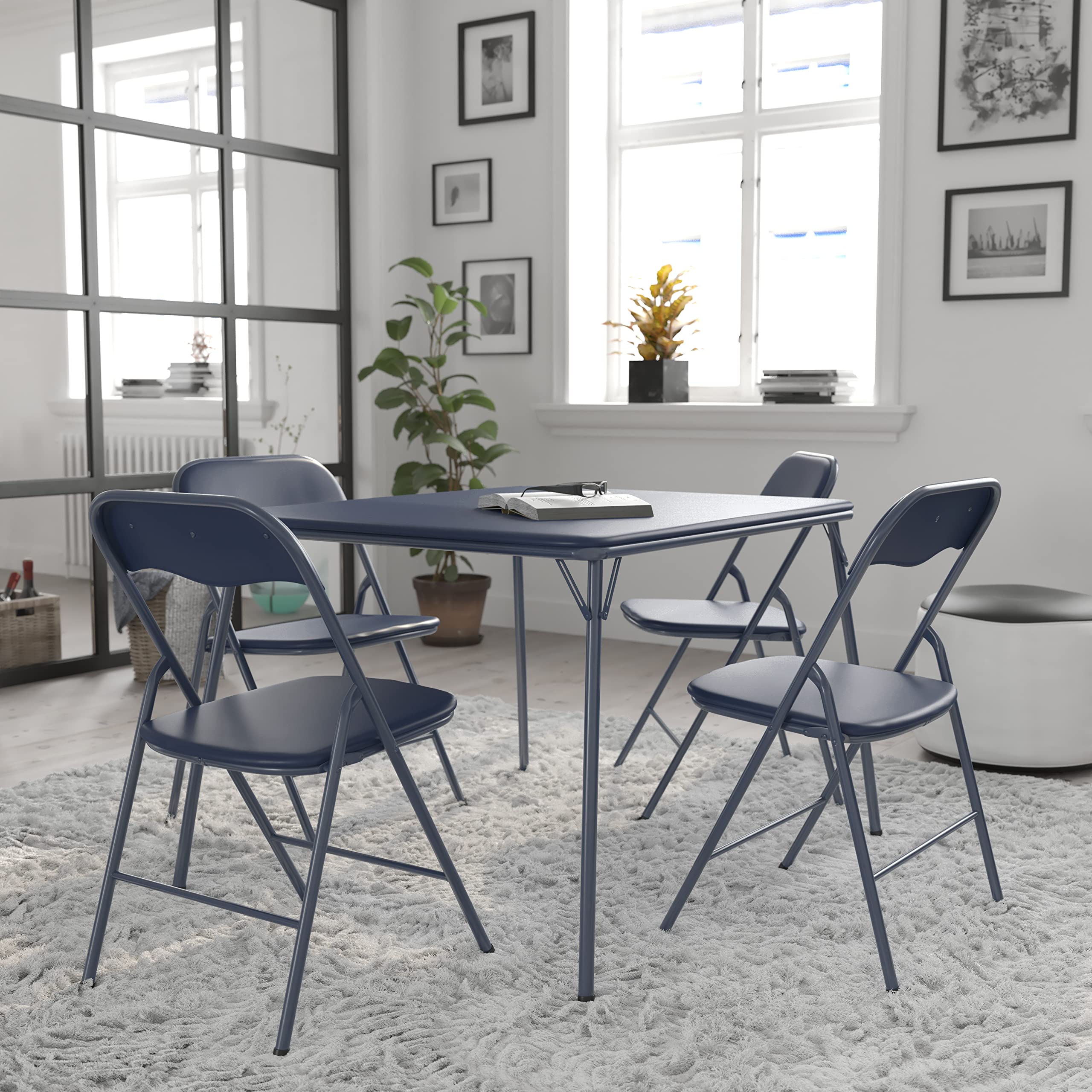 Flash Furniture Set da 5 pezzi tavolo pieghevole e sedi...