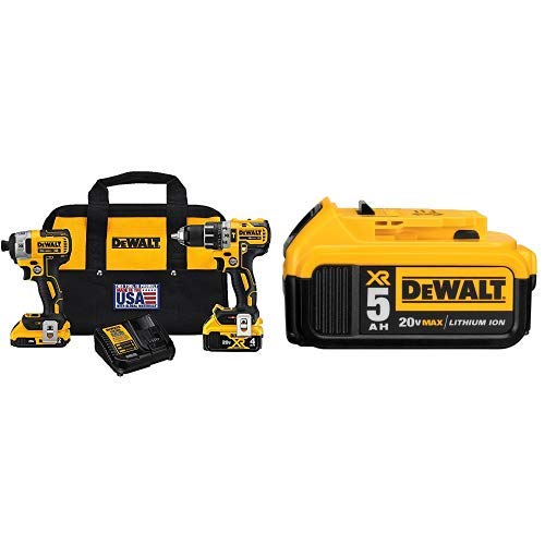 DEWALT Kit combinato trapano a percussione e avvitatore...