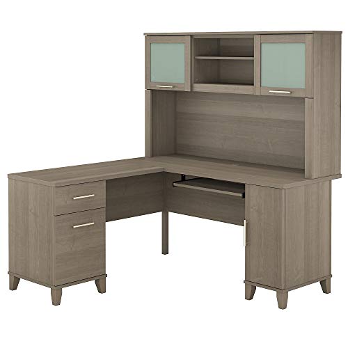 Bush Furniture Scrivania Somerset a L con credenza