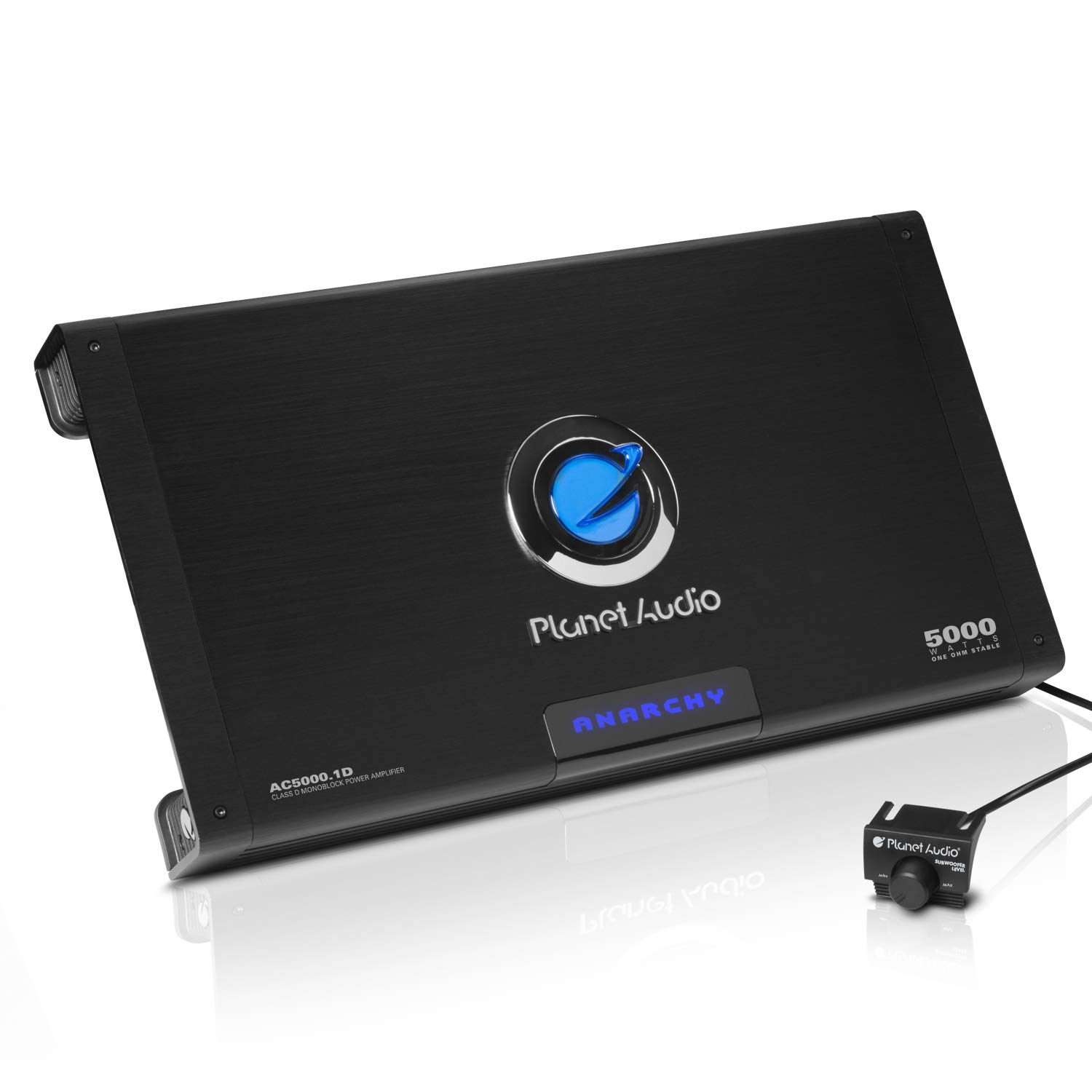 Planet Audio AC5000.1D Anarchy Series Car Amplifier - 5000 High Output, Class D, Monoblock, 1 Ohm Stable, Low Level Inputs, Low Pass Crossover, Mosfet Power Supply