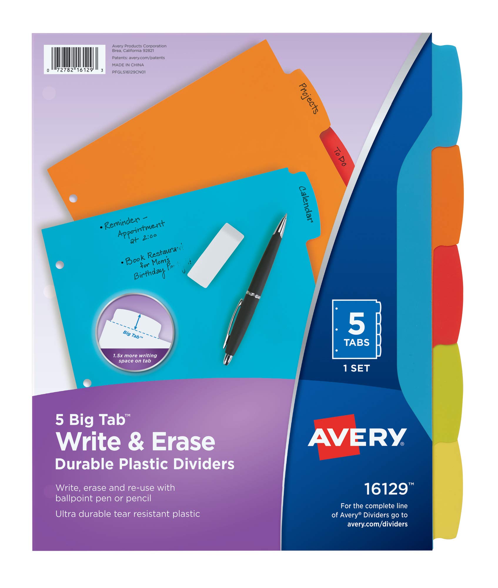 Avery Big Tab Scrivi e cancella Plastica resistente 161...