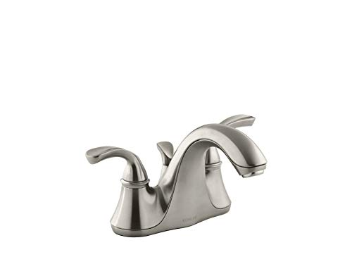 KOHLER Forte K-10215-4-BN Rubinetto per bagno monocomando monoforo o centrale con gruppo di scarico in metallo in nichel spazzolato