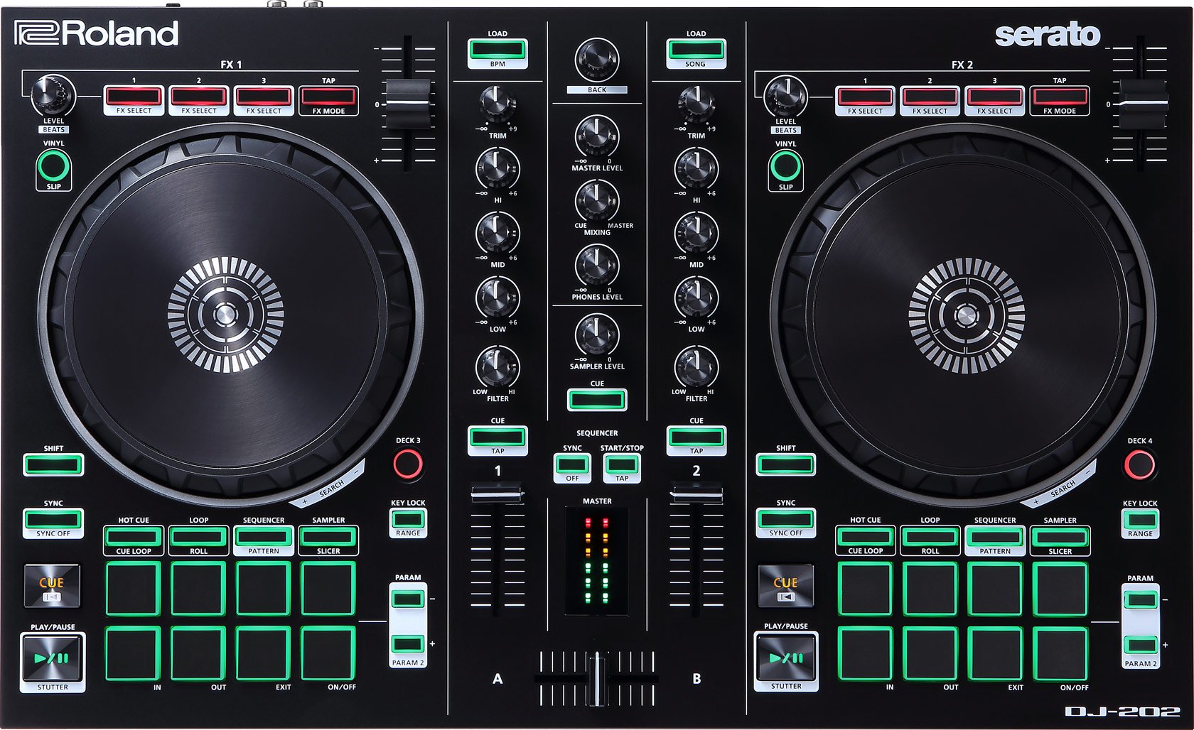 Roland  Controller Serato DJ a due canali e quattro dec...