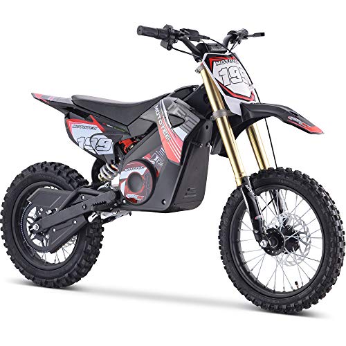 MotoTec 48v Pro Dirt Bike elettrica 1600w litio rossa